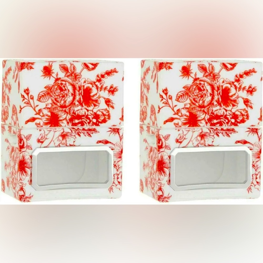 HomeWorx Harry Slatkin Set 2 Toile Plug-In Diffusers Red Toile